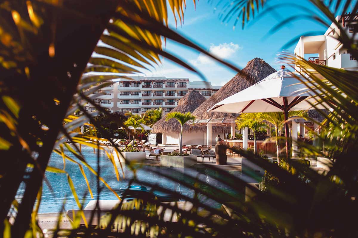 Pool area in Punta Cana resort.