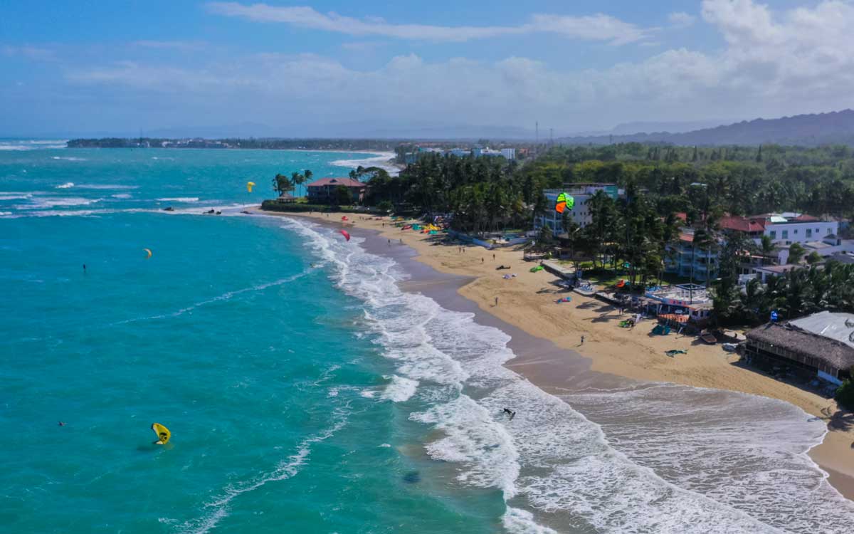 Afternoon scene at Cabarete Kite Beach.